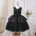 Girls Lace Floral Tiered Sleeveless Party Dress