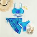 Ombre Bikini Set Criss Cross Cami Top Hipster Bottom Cover Up Skirt Piece Bathing Suit
