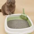 pc HalfClosed SplashProof Plastic Cat Litter Box Includes Cat Litter Scoop Suitable For Cats Toilet Training