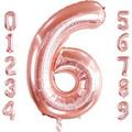 Inch Big Rose Gold Balloon Number Large Foil Helium Number Balloons Jumbo Giant Happy Birthday Party Decorations Huge Mylar Anniversary Party