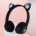 Flashing RGB Lighting Effects Cat Ears Wireless Headphones Long Lasting Colorful Wireless Headphones HiRes High Resolution Sound Quality Stereo Music