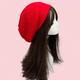 pc Red Knitted Beanie For Women With Twisted Pattern Edge Fashionable Casual Simple And Personalized Suitable For Daily Wear