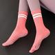 pair Pink Womens Antislip Stripe Dot Glue Toe Socks Overthecalf Professional Pilates Socks Boneless Sports Yoga Socks
