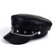 Women Chain Anchor Decor Vintage Baker Boy Cap For Daily Life