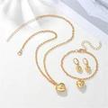 New Arrival Heart Shaped Necklace Jewelry Set For Women pcsSet Necklace Earrings Bracelet Creative Gift For Holiday