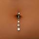 pc cubic zirconia Pendant Long Chain Belly Button Ring For Women Fake Piercing Body Jewelry Party Music Festival Accessories