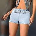 Buckle Belted Denim Shorts