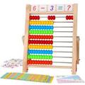 Wooden Abacus For Kids Math With Counting Sticks And Number Toys Cards Educational Math Games Preschool Learning Toys Math Manipulatives For Elementa