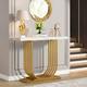 Tribesigns Console Table With Gold Base Inch Faux Marble Entryway Foyer Table Narrow Modern Hallway Table With Geometric Metal Legs For Living Room H