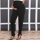 Solid Color Maternity Pants With Adjustable Waist