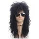 Black Long Curly Wig s s Mullet Wig For Halloween Costume Wig Punk Heavy Metal Rock Cosplay For Men And Women Wigs For Party Wigs Mens s Style Glam Ro