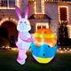 pc Courtyard Decoration And Decoration Props Easter Party Props Carrots Rabbits With Lights Inflatable Models Rabbits Holding Eggs