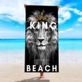 pc Lion Printed Childrens Bath Towel Super Absorbent Towel Outdoor Beach Towel Adult Outdoor Accessories Beach Chair Cover