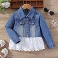 Young Girl Contrast Schiffy Hem Denim Jacket