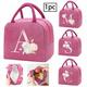 PC Insulated Bag Insulated Lunch Bag Boys And Girls School Cooler Handbag Lunch Box Ice Bag Picnic Food Handbag Floral Letter Pattern Lunch Box Canvas