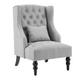 YODOLLA Accent Chair Wingback Tufted Fabric Armless Chair Mid Century Modern ButtonTufted Style With Wooden Legs For Living Room High Back Club Chair