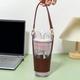 Portable Adjustable Leather Cup Sleeve Burgundy Color Suitable For Coffee Milk Tea And Other Handheld Cups