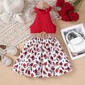 Young Girls Floral Print Holiday Dress