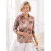 Poloshirt CLASSIC BASICS "Poloshirt", Damen, Gr. 44, rosa (ecru, flamingo, bedruckt), 100% Baumwolle, gemustert, animal-print, geblümt, 3/4-Ärmel, Shirts