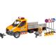 Spielzeug-Transporter BRUDER "MB Sprinter Kommunal mit Fahrer Licht & Sound (02677)" Spielzeugfahrzeuge orange (orange, grau) Kinder Spielzeug-LKW