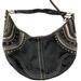 Coach Bags | Coach 10483 Soho Black Monogram Jacquard Decorative Studded Leather Trim Bag | Color: Black/Silver | Size: Os