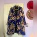 Anthropologie Jackets & Coats | Maeve Brocade Coat Blue | Color: Blue | Size: 6