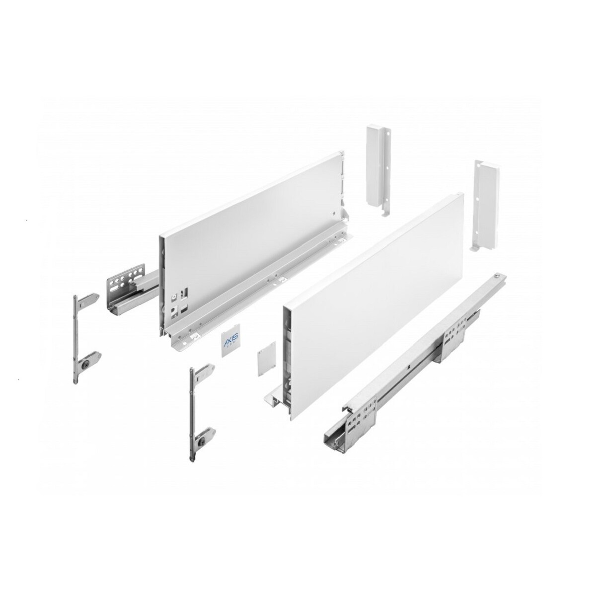 MS Beschläge Schubladensystem Weiß Unterflurführungen Soft Close Schubkasten-Set 450mm 168mm Image