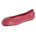 Tory Burch Shoes | Nib Tory Burch Minnie Patent Leather Ballet Travel Flat Washed Berry 9.5 Authntc | Color: Pink/Red | Size: 9.5