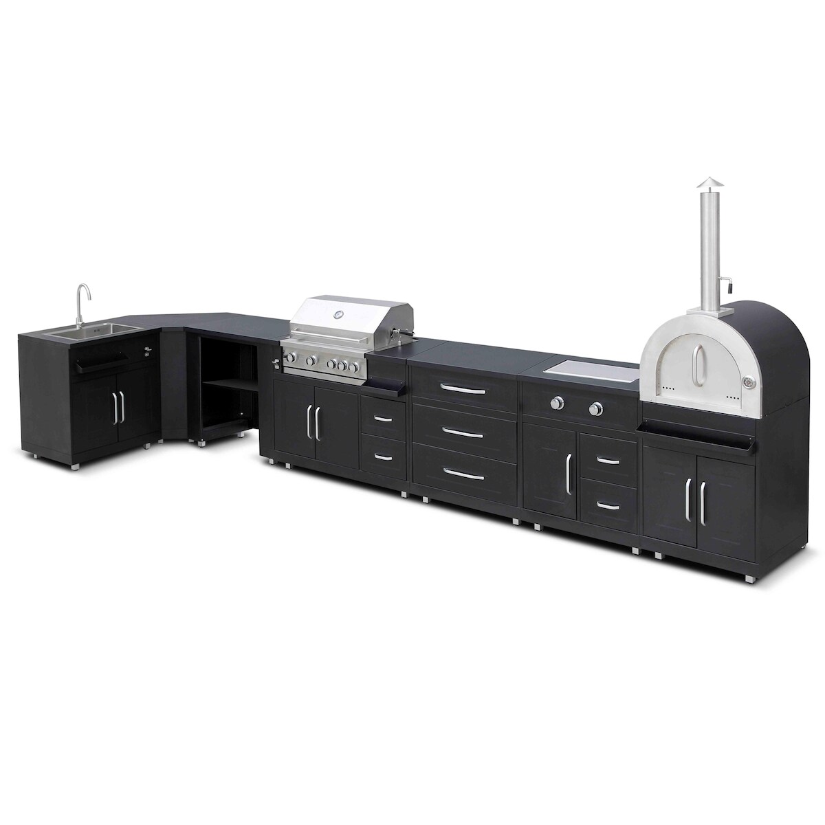 Oviala Business Outdoor-Küche Ecke 7 Elemente, davon 3 Koch-/Spülmodule Image