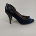 Madewell Shoes | Madewell Genuine Leather Blue Black 3.75 Inch Pumps Heel Dress Shoes Size 8 | Color: Black/Blue | Size: 8