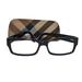 Burberry Accessories | Burberry Black Rectangle Frames Gray Plaid Arms B2091 W/Case - No Lenses | Color: Black/Gray | Size: Os