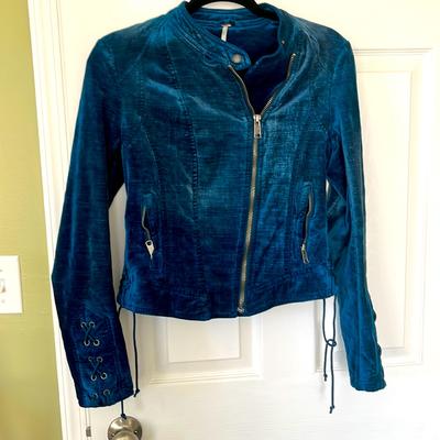 Free People Jackets & Coats | Free People Lacey Moto Jacket, Xs, Euc | Color: Blue | Size: Xs