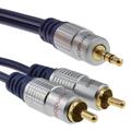 kenable Pure HQ OFC 3.5mm Stereo Jack to 2 RCA Phono Plugs Cable Gold 2m