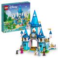 LEGO 43206 Disney Princess Cinderella and Prince Charming's Castle Doll House, Buildable Toy with 3 Mini Dolls, plus Gus Gus and Lucifer Figures