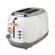 Tower Bottega T20016WMRG 2-Slice Toaster, Stainless Steel with Variable Browning Control, Defrost, Reheat and Cancel Setting 810 W, Marble/Rose Gold