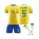 (L(175-180CM)) Casemiro #5 Brazil Home Jersey 2022/23 Soccer T-Shirt Shorts Kits Football 3-Pieces Sets