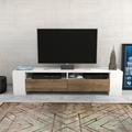 Decorotika - Sosruko TV Stand TV Cabinet TV Unit - White & Walnut