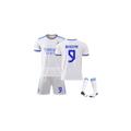 (MCF Away White BENZEMA#9, 10-11 Years#26 Football Kits) Boys Kids Football Kit Sport Training Jersey Top+Shorts+Socks