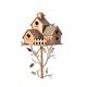 ( E) Metal Birdhouse Stake for Outdoors Rustic Bird House Stand Decor