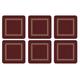 Portmeirion Pimpernel Classic Burgundy Coasters Set of 6
