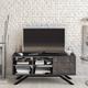 Decorotika - North 130 cm TV Stand Tv Unit - Black & Marble Effect