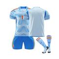 (L(175-180CM)) Spain 2022/23 Away Jersey Spain Team Jersey Soccer T-Shirt Shorts Kits Football 3-Pieces Sets