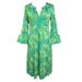 Lilly Pulitzer Dresses | Lilly Pulitzer Twyla Dress Green Floral Silk Blend Bell Sleeve Knit Mini Size | Color: Blue/Green | Size: S