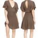 Free People Dresses | Free People Cozy Night Knit Sweater Dress Mini Dress Flutter Sleeve Brown | Color: Brown/Tan | Size: S