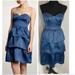 J. Crew Dresses | J.Crew Blue Silk Organza Strapless Tiered Dress W/ Built In Corset Sz.4 | Color: Blue | Size: 4