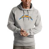 Men's Antigua Heather Gray Los Angeles Chargers Victory Team Pullover Hoodie