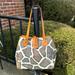 Dooney & Bourke Bags | Dooney & Bourke Brown Leather Canvas Tote Bag Handbag Giraffe Cow Print Clean | Color: Brown/White | Size: Os
