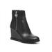 Michael Kors Shoes | Michael Michael Kors Evelyn Black Leather Wedge Ankle Boots Lug Sole Sz 5.5 Nib | Color: Black | Size: 5.5