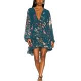 Free People Dresses | Free People Revolve Cherry Blossom Floral Dress Emerald Combo Green Event | Color: Green | Size: S