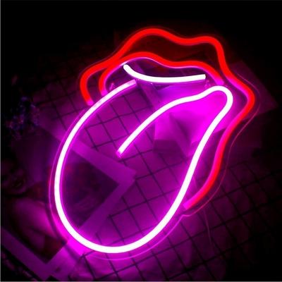 Urban Outfitters Wall Decor | Lipstick Tongue Neon Pink Led Light Sign Dorm Bedroom Party Bride Sexy Decor | Color: Pink/Red | Size: Os